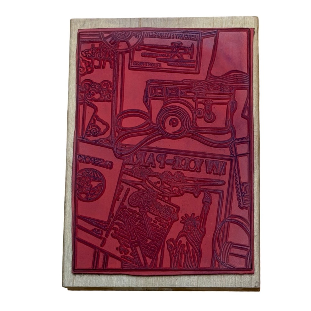 Travel Collage Stamps Happen Dan Morris Rubber Stamp Vintage Wanderlust Photogra - Picture 2 of 6